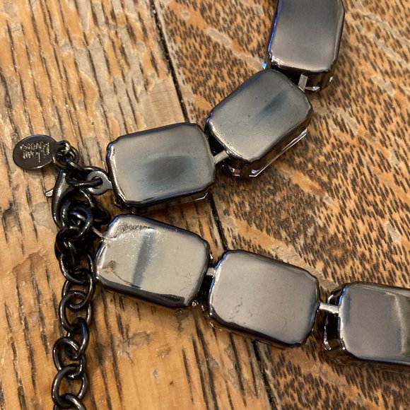 Dark Orange / Amber & Gunmetal Necklace & Earrings Set by Joan Rivers - Picture 13 of 13